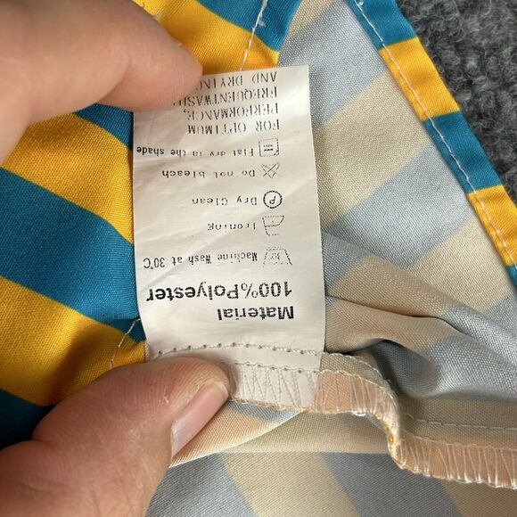 ChArmkp Men's Short Sleeve Polyester Button Up Floral Striped Shirt Size Medium - Picture 4 of 7